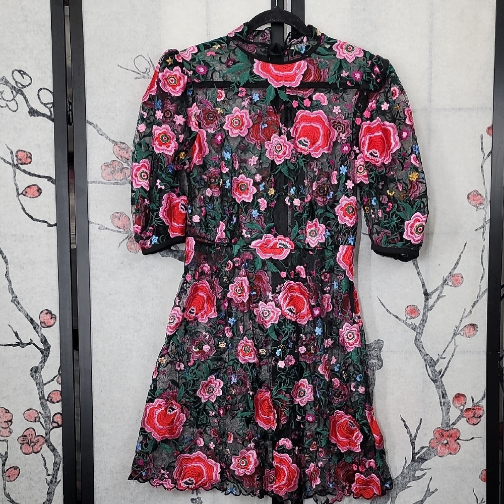& Other Stories Roses Mini Dress Size 10 - Picture 1 of 11
